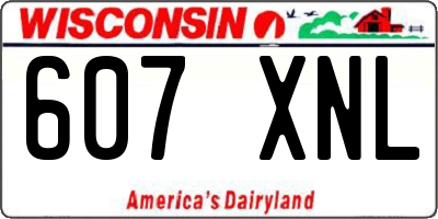 WI license plate 607XNL