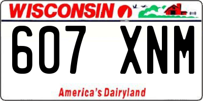 WI license plate 607XNM
