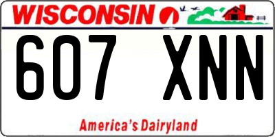 WI license plate 607XNN