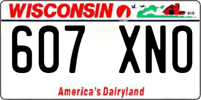 WI license plate 607XNO