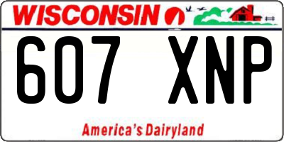 WI license plate 607XNP