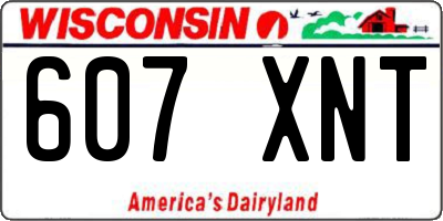 WI license plate 607XNT