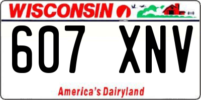 WI license plate 607XNV