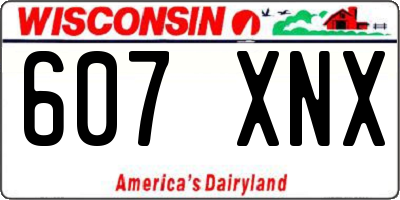 WI license plate 607XNX