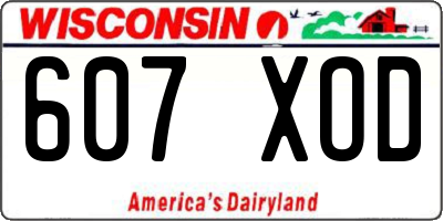 WI license plate 607XOD