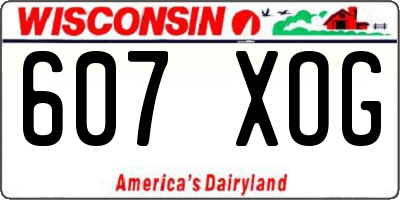 WI license plate 607XOG