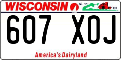 WI license plate 607XOJ