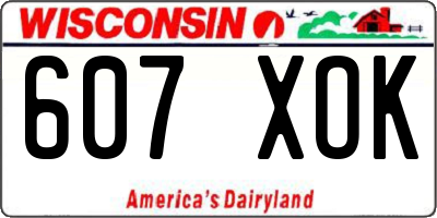 WI license plate 607XOK