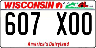 WI license plate 607XOO
