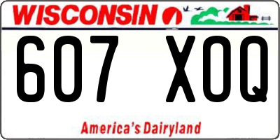 WI license plate 607XOQ