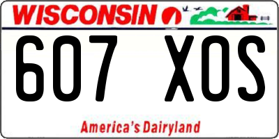 WI license plate 607XOS