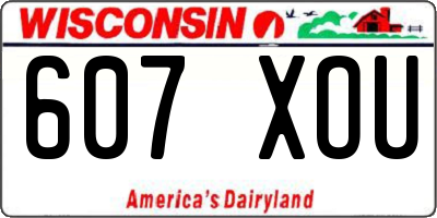 WI license plate 607XOU