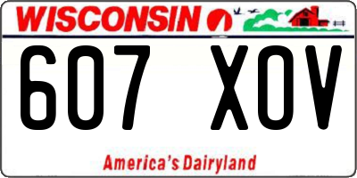 WI license plate 607XOV