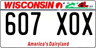 WI license plate 607XOX
