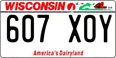 WI license plate 607XOY