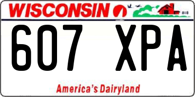 WI license plate 607XPA