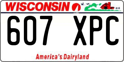 WI license plate 607XPC