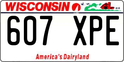 WI license plate 607XPE