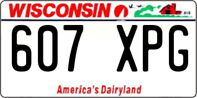 WI license plate 607XPG