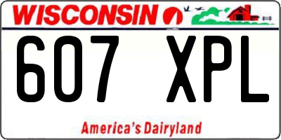 WI license plate 607XPL