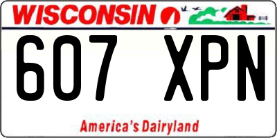 WI license plate 607XPN