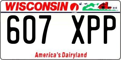 WI license plate 607XPP
