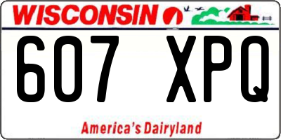 WI license plate 607XPQ