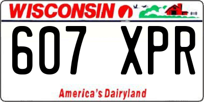 WI license plate 607XPR