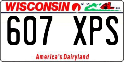 WI license plate 607XPS