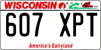 WI license plate 607XPT