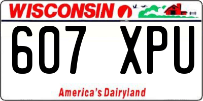 WI license plate 607XPU