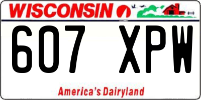 WI license plate 607XPW