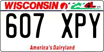WI license plate 607XPY