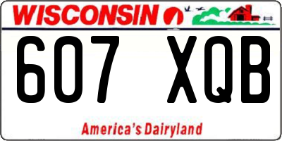 WI license plate 607XQB