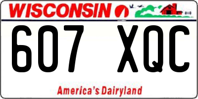 WI license plate 607XQC