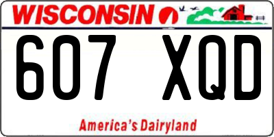 WI license plate 607XQD