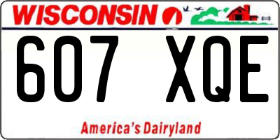 WI license plate 607XQE