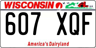 WI license plate 607XQF
