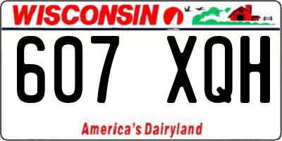 WI license plate 607XQH