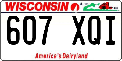 WI license plate 607XQI