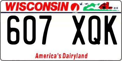WI license plate 607XQK
