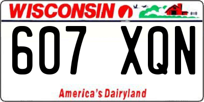 WI license plate 607XQN