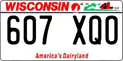 WI license plate 607XQO
