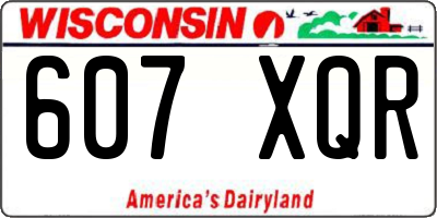 WI license plate 607XQR
