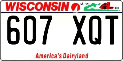 WI license plate 607XQT