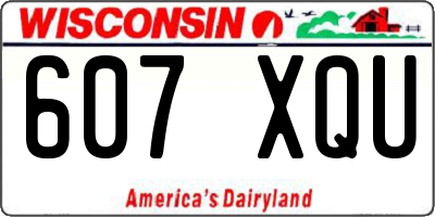 WI license plate 607XQU