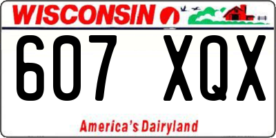 WI license plate 607XQX