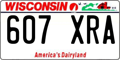 WI license plate 607XRA