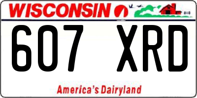 WI license plate 607XRD
