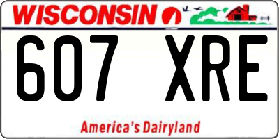 WI license plate 607XRE